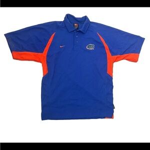 Nike Fit Dry Size Medium Mens Florida Gators Polo Shirt Short Sleeve Blue Orange